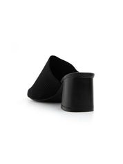 Block heel mules with micro-braided strap - BLACK