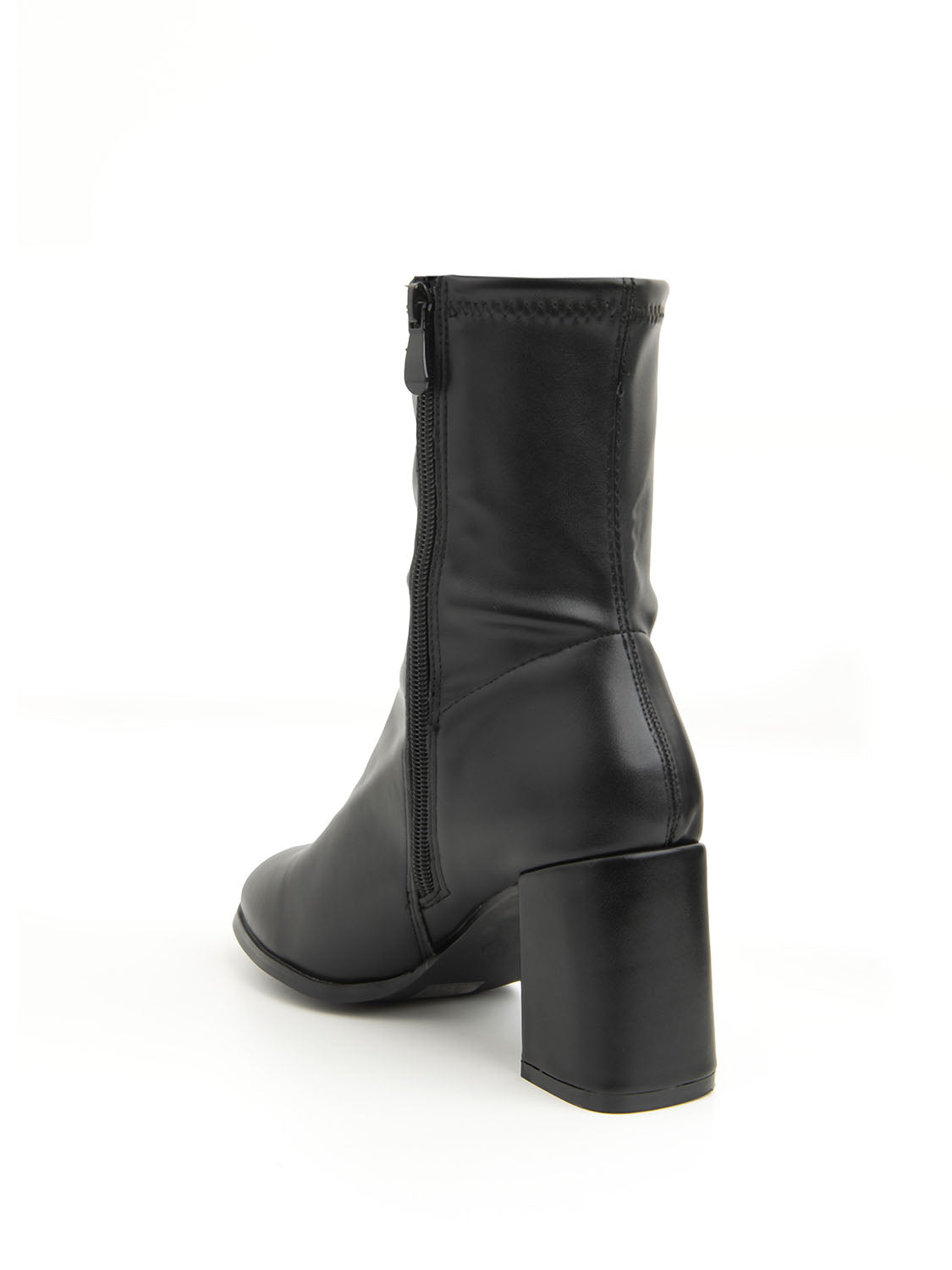 Tronchetto con tacco a blocco sock style - NERO