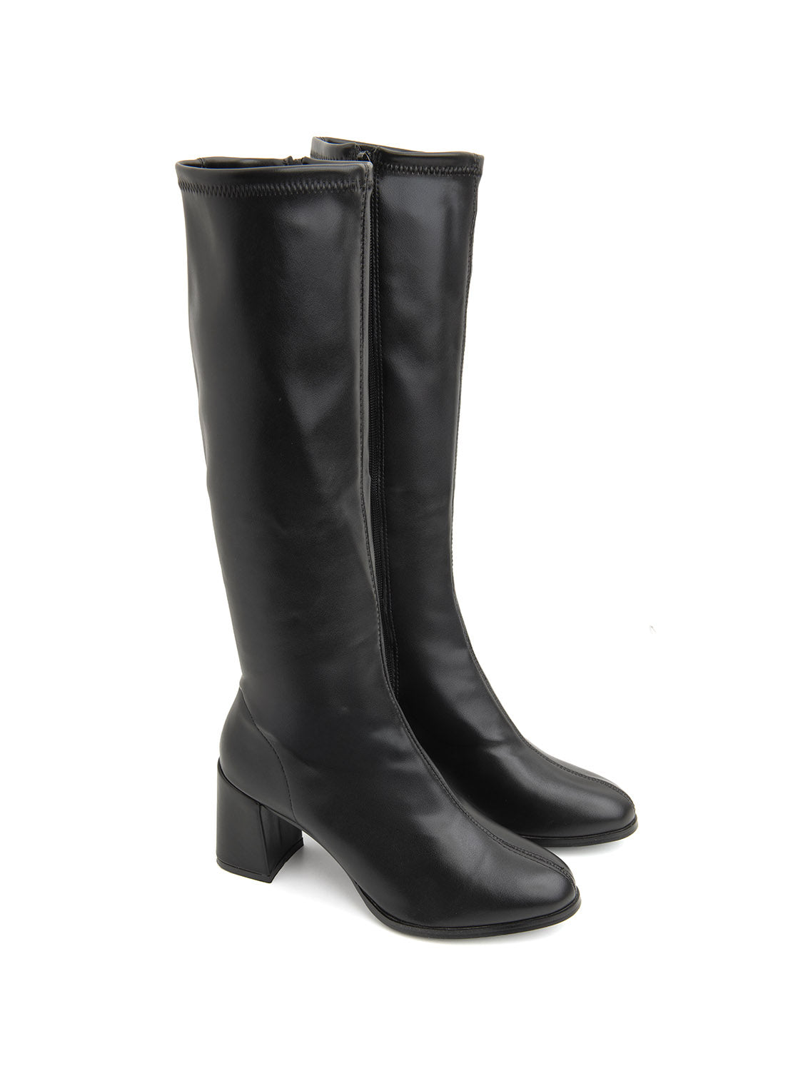 Stivale con tacco scultoreo sock style - NERO