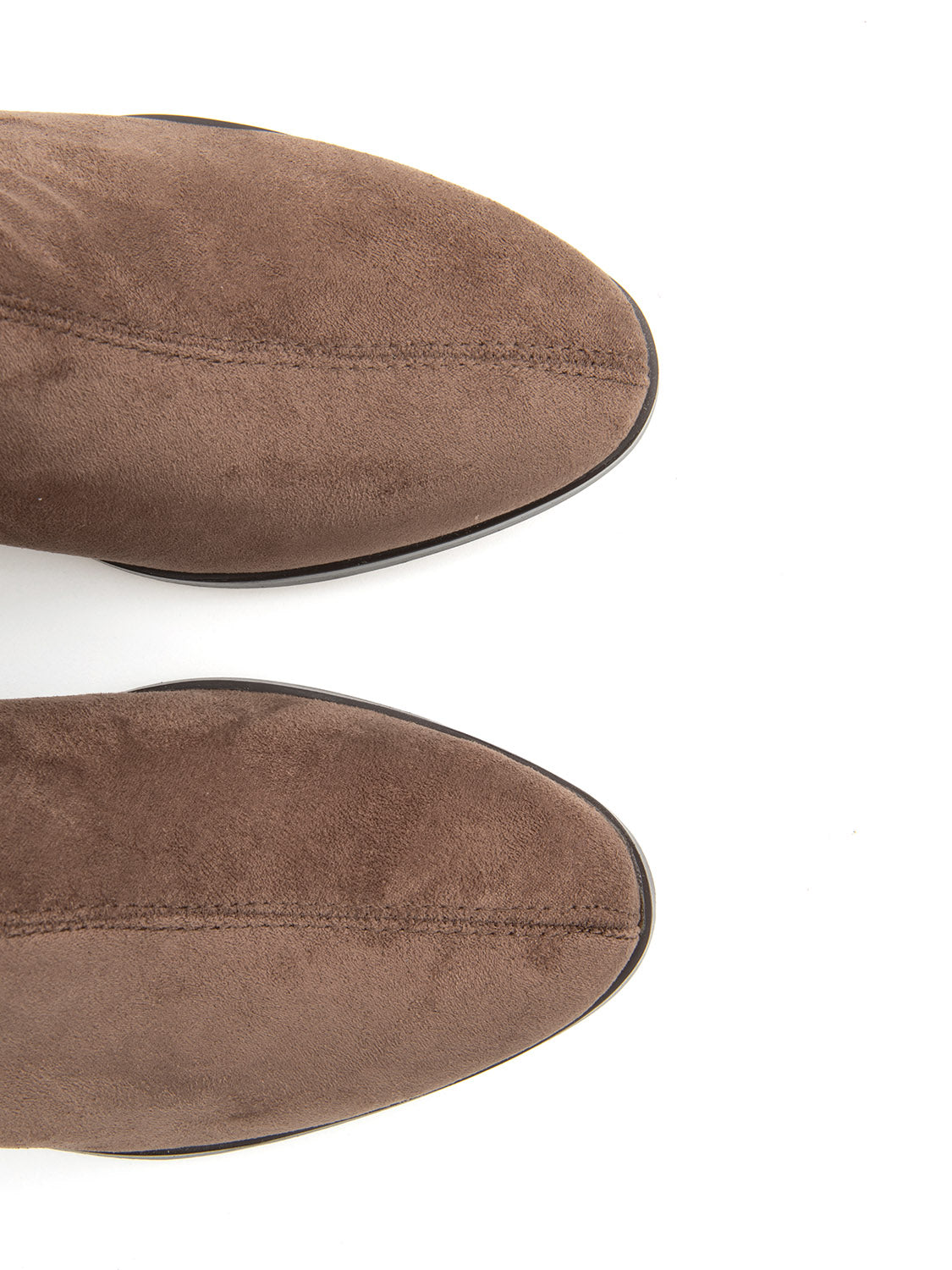 Stivale con tacco scultoreo sock style in simil camoscio - KHAKI