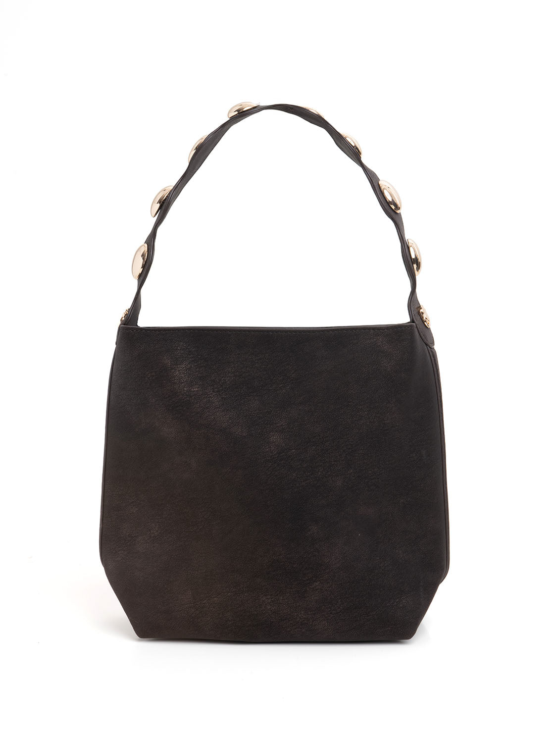 Borsa verticale placcata - NERO/ORO