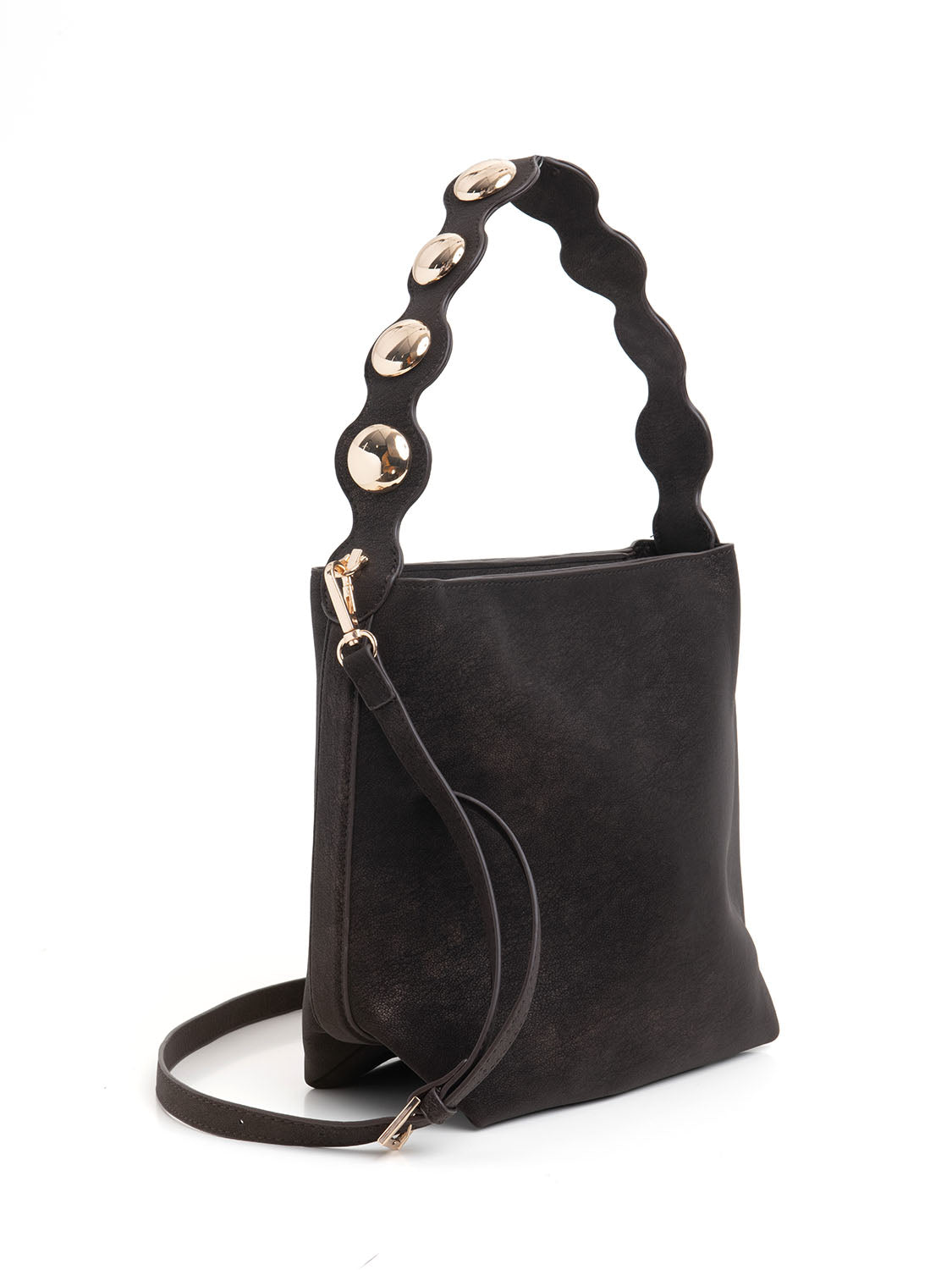 Borsa verticale placcata - NERO/ORO