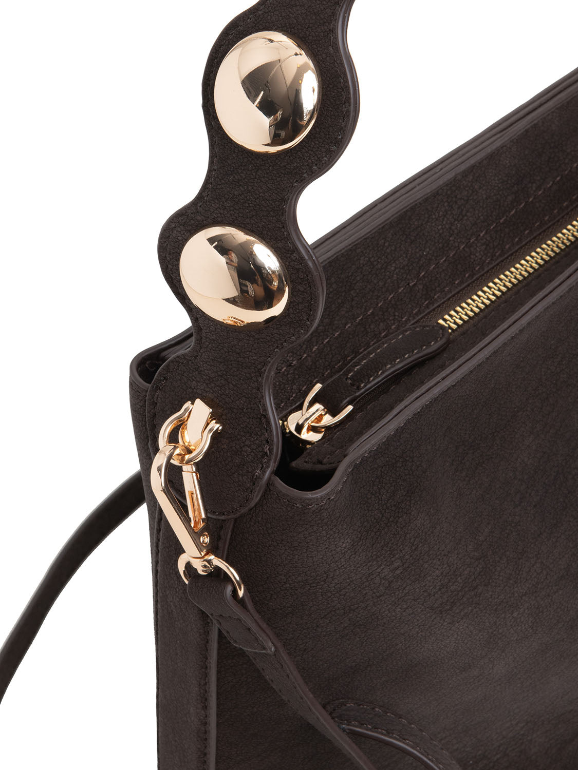 Borsa verticale placcata - NERO/ORO