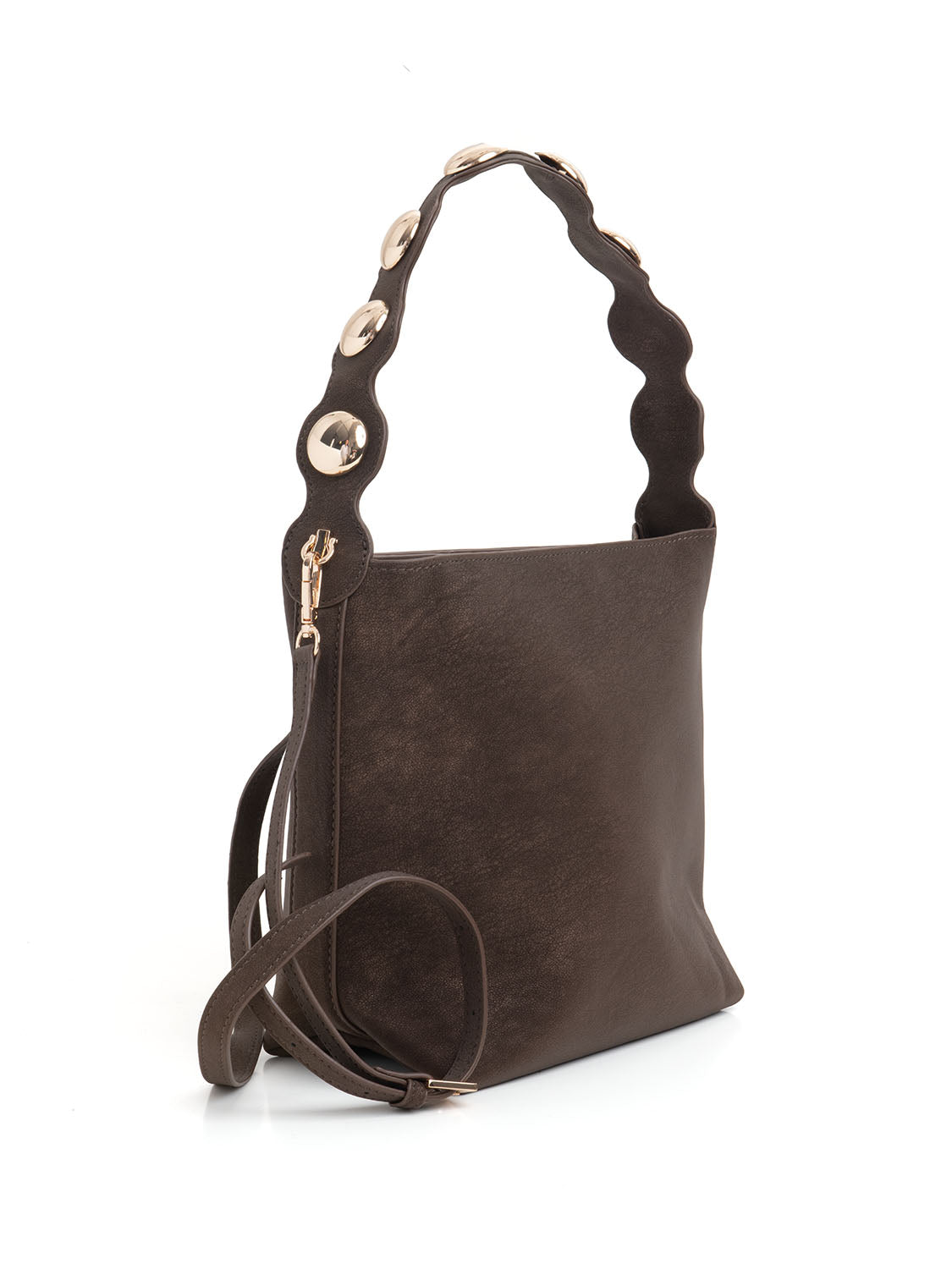 Borsa verticale placcata - CAFFÈ