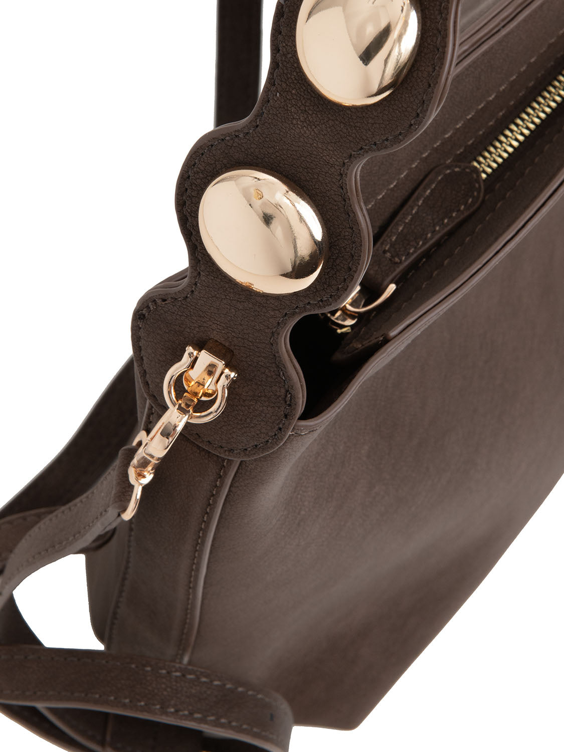 Borsa verticale placcata - CAFFÈ