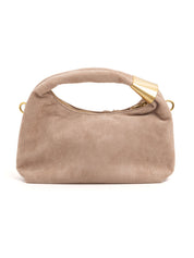 Borsa a spalla con frange - TAUPE