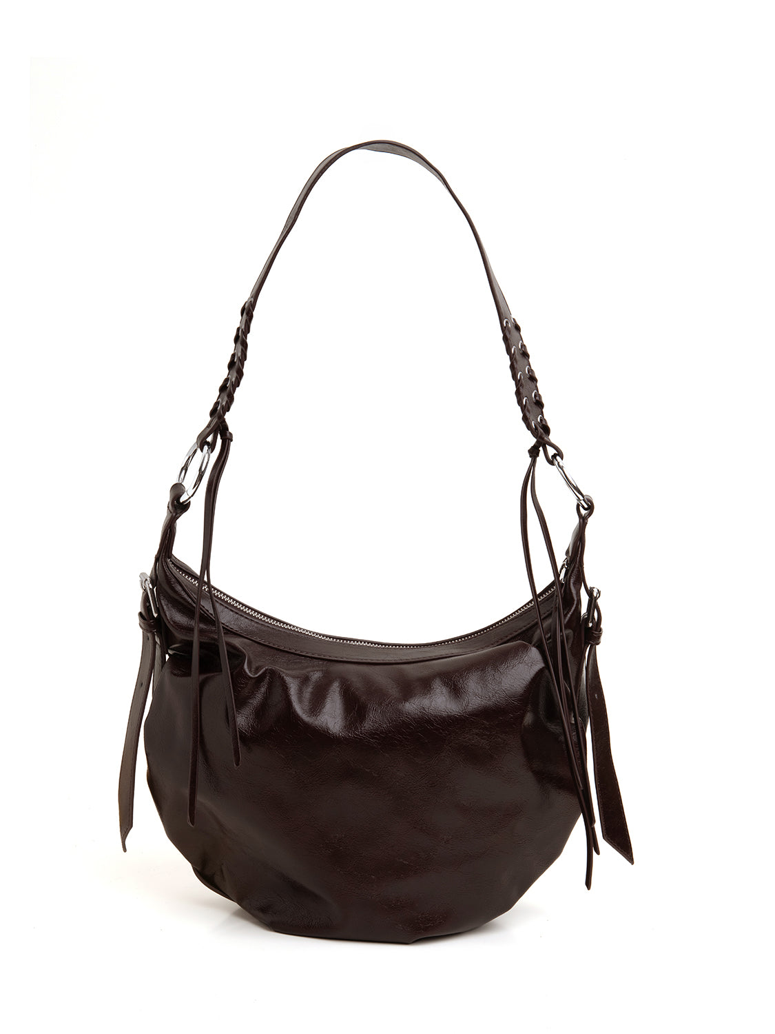 Borsa mezzaluna boho - CIOCCOLATO