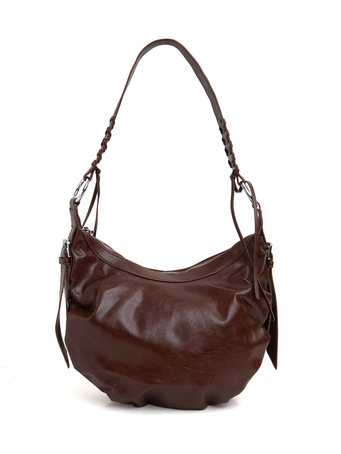 Borsa mezzaluna boho - MARRONE