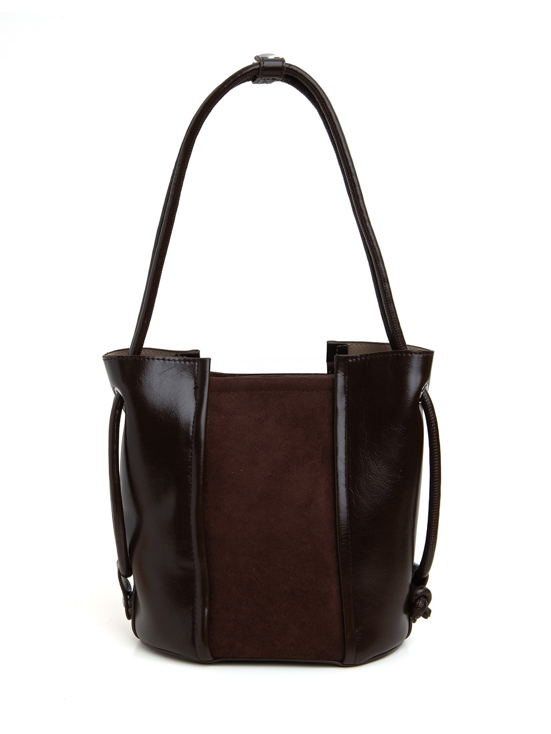 Borsa bucket bi-texture - CIOCCOLATO