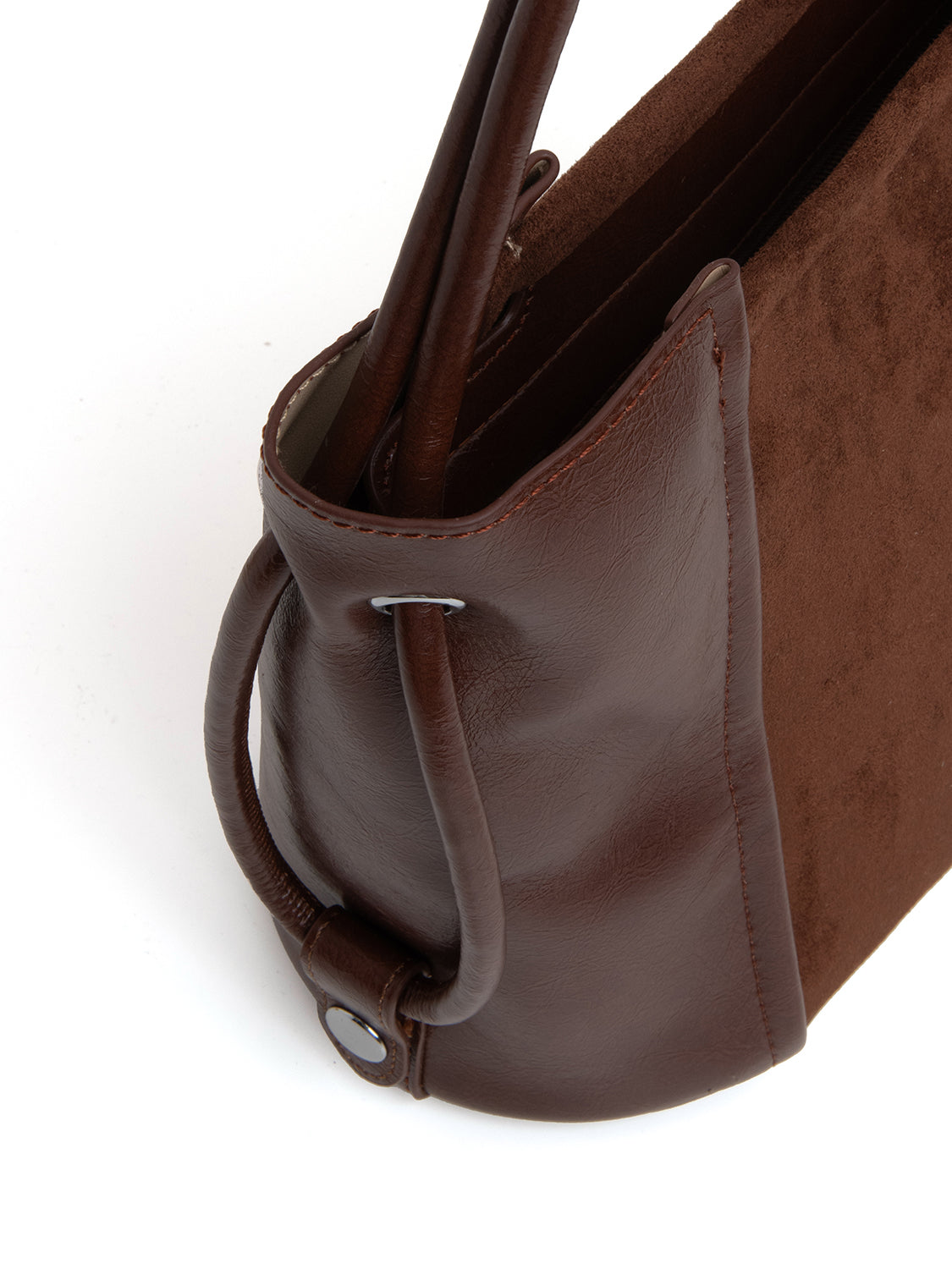 Borsa bucket bi-texture - MARRONE