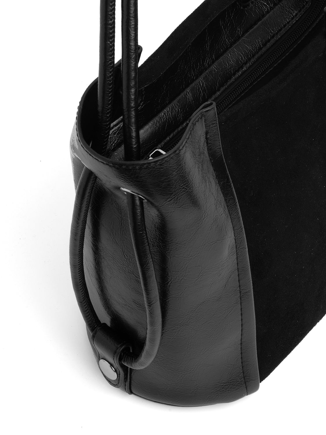 Borsa bucket bi-texture - NERO