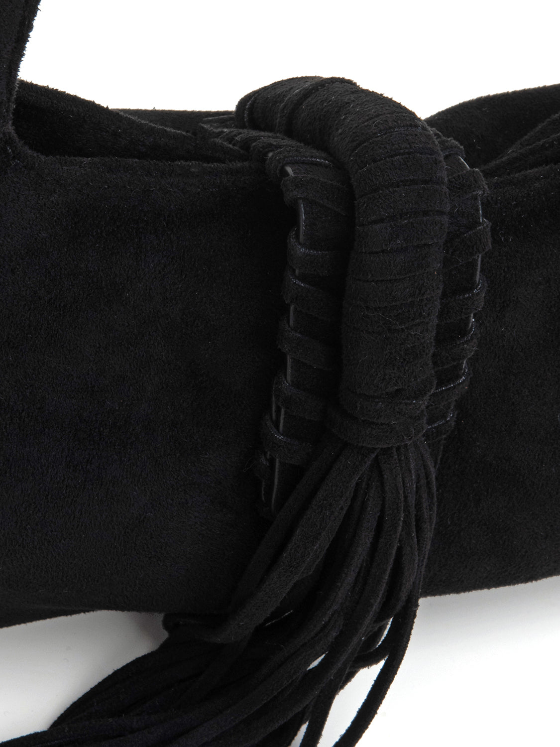 Borsa suede a mezzaluna - NERO