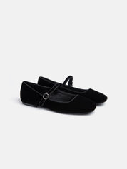 Flat Ballerina - BLACK VELVET