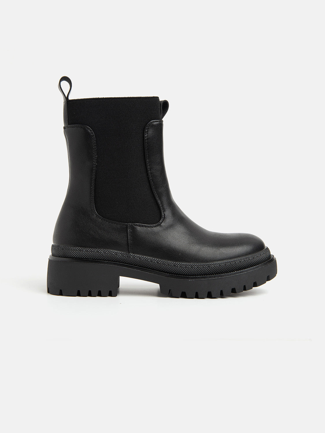 Boot with elastic and tank bottom - BLACK