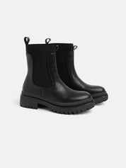 Boot with elastic and tank bottom - BLACK