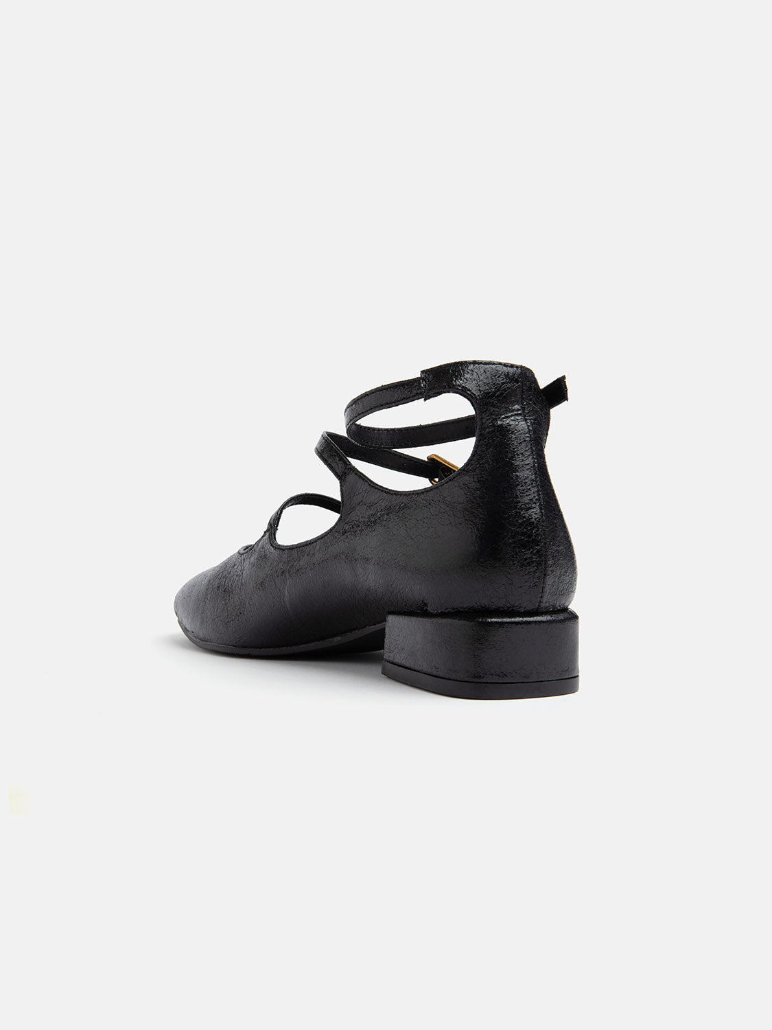 Mary Jane tacco 2 cm in simil naplak - NERO