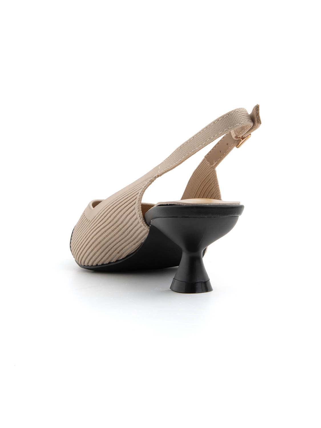 Slingback microintrecciata con tacco kitten - BEIGE