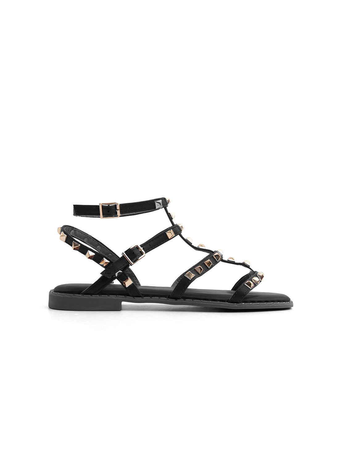 Studded gladiator sandals - BLACK