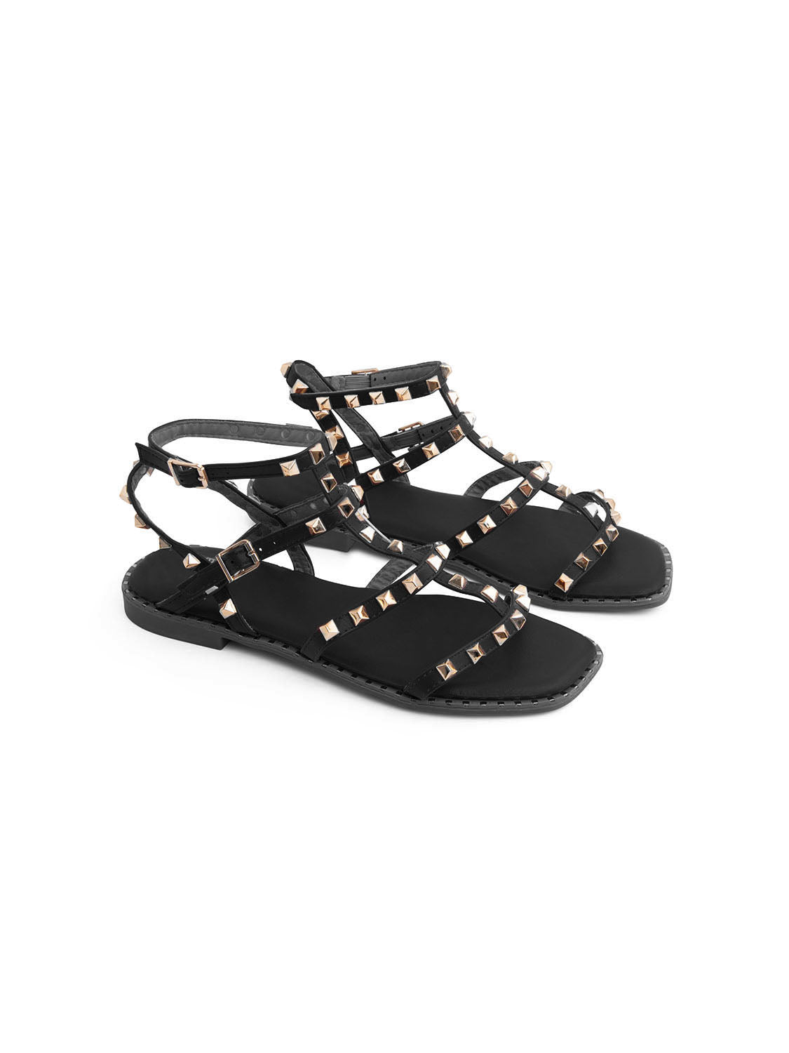 Studded gladiator sandals - BLACK