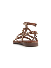 Studded Gladiator Sandal - CAMEL