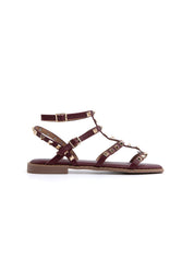 Studded gladiator sandal - WINE RED