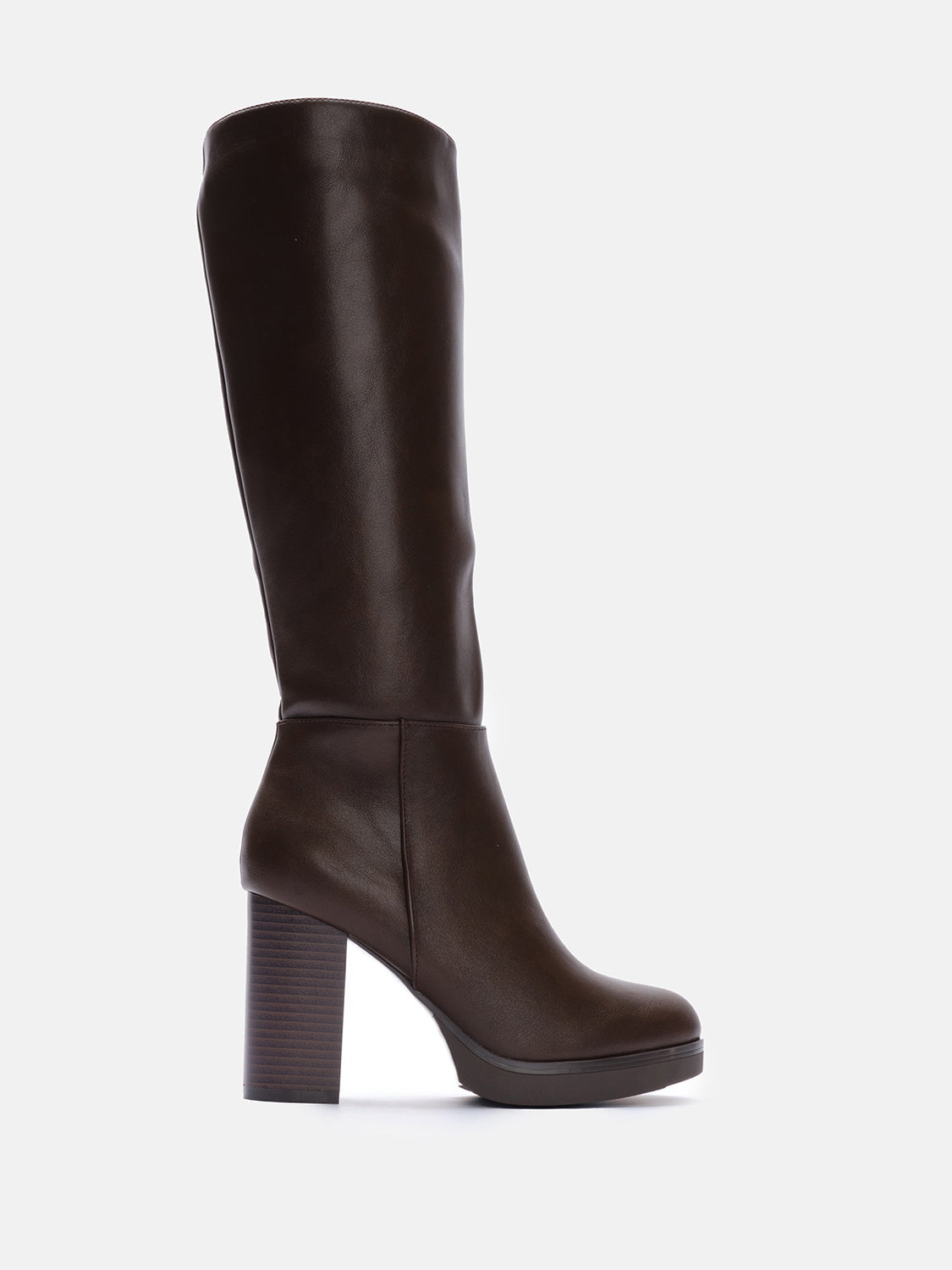 Boot with platform and 9 heel - BROWN