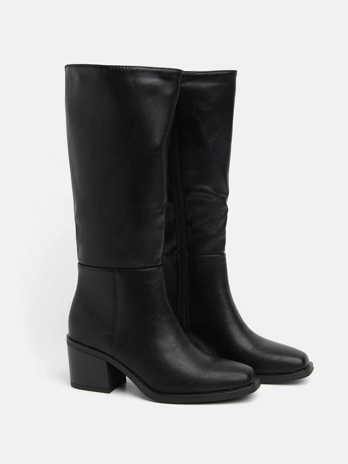 Square Heel Boot - BLACK