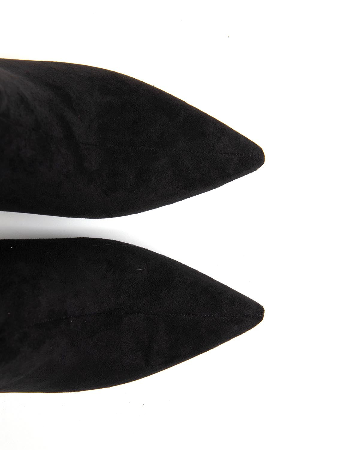 Tronchetto con tacco kitten in simil camoscio - NERO
