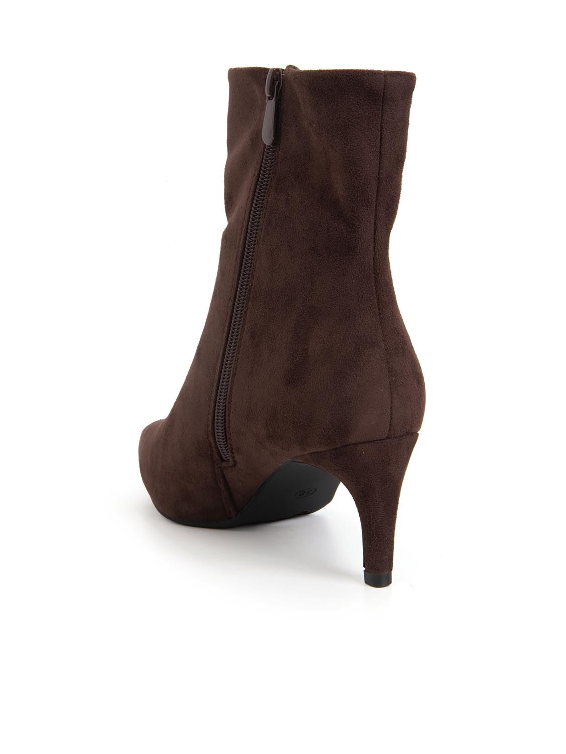 Tronchetto con tacco kitten in simil camoscio - MARRONE