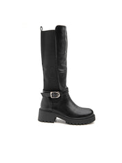 Stivale con suola chunky e fibbia laterale - NERO