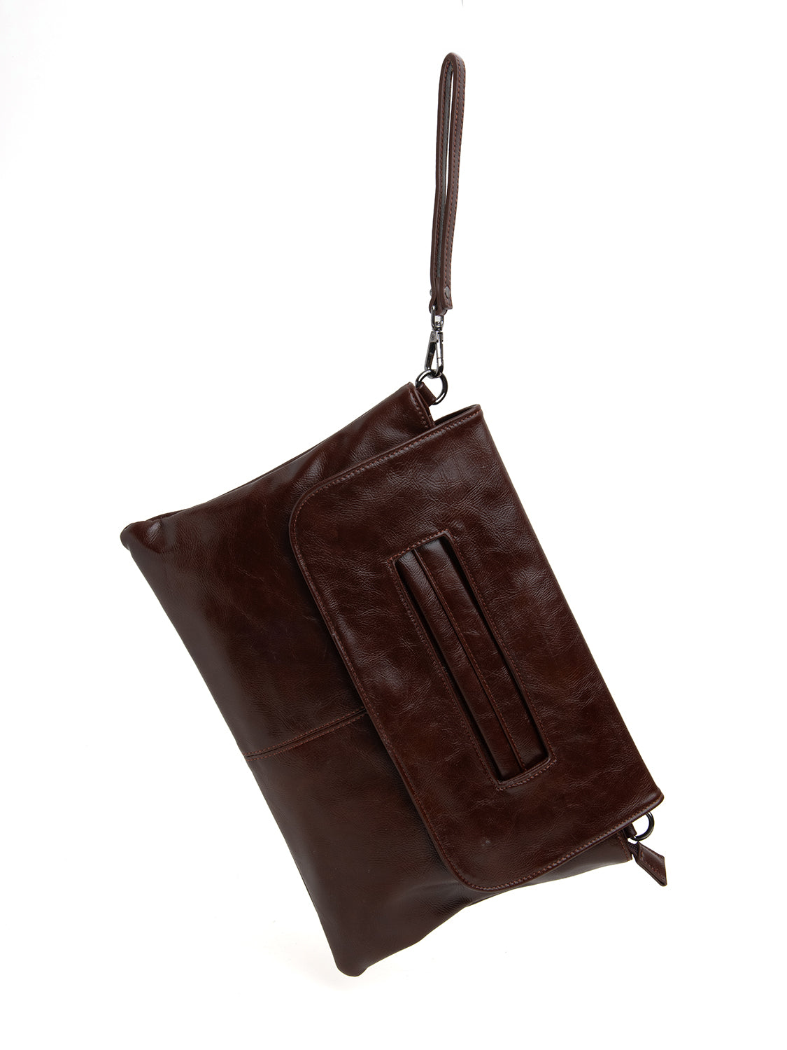 Borsa maxi clutch multi-way - MARRONE