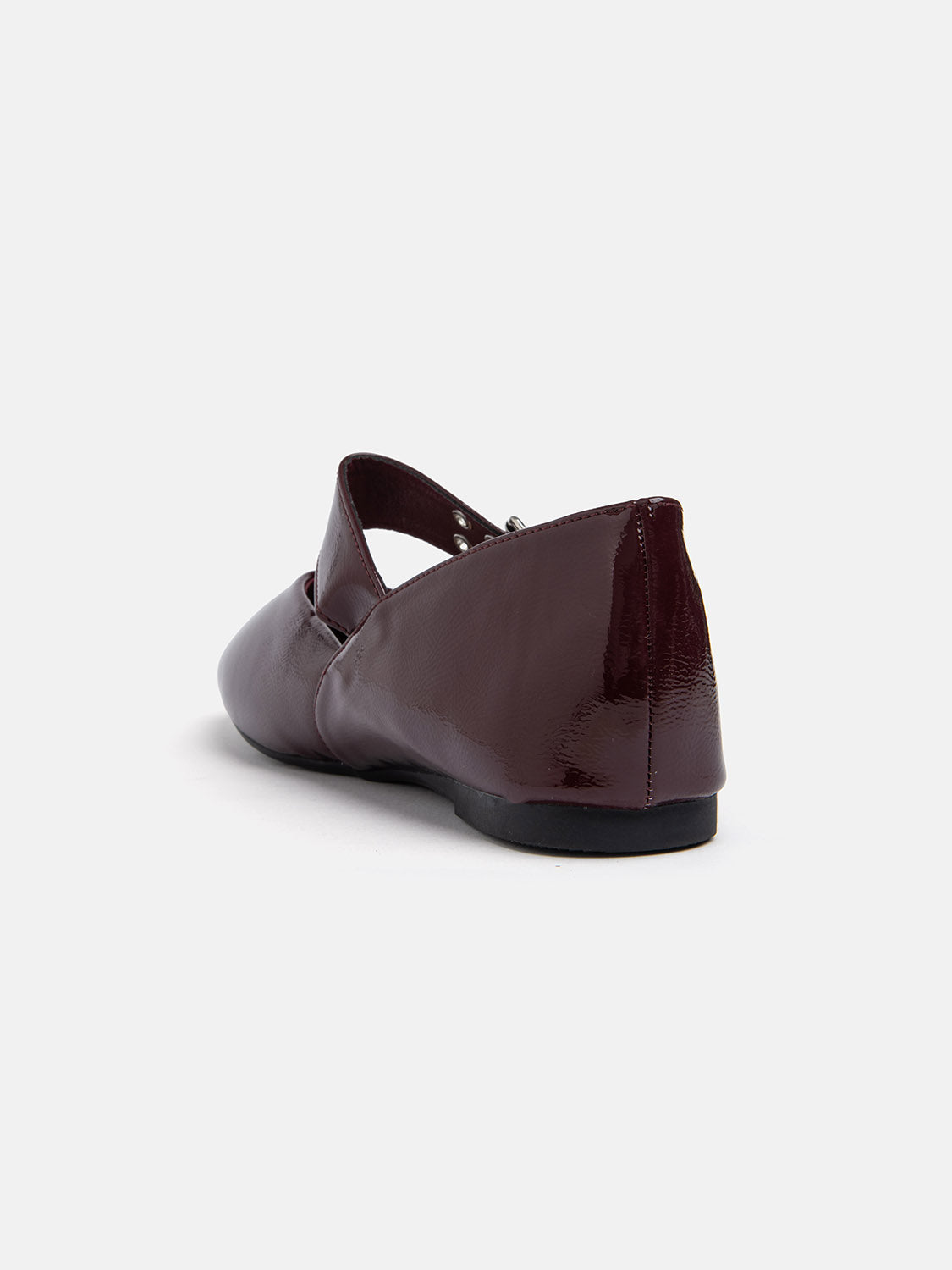 Square Toe Ballerina with Buckle - BORDEAUX