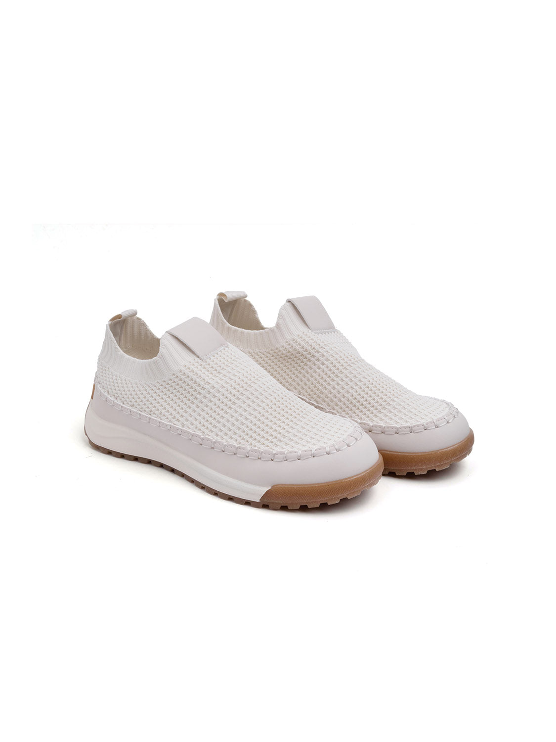 Sneaker slip-on intrecciata - BEIGE