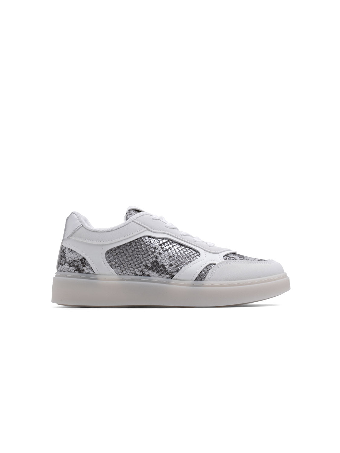 Sneaker bicolor pitonata - BIANCO