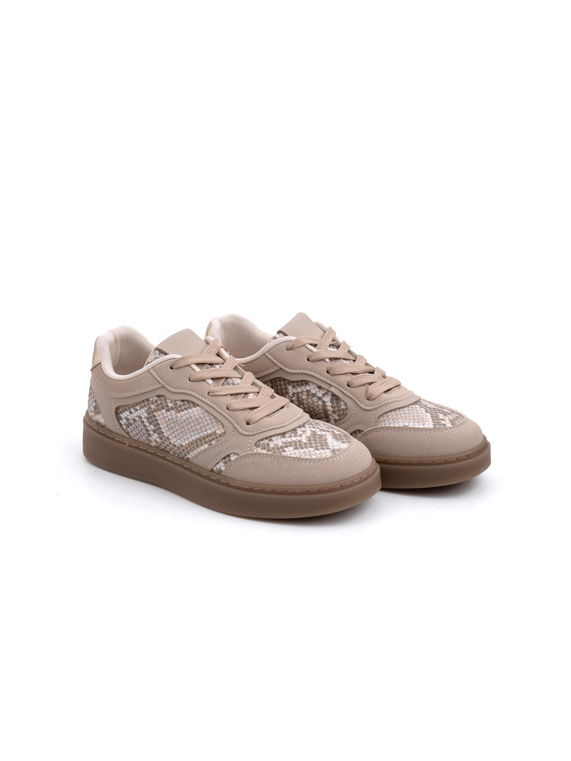 Sneaker bicolor pitonata - KHAKI