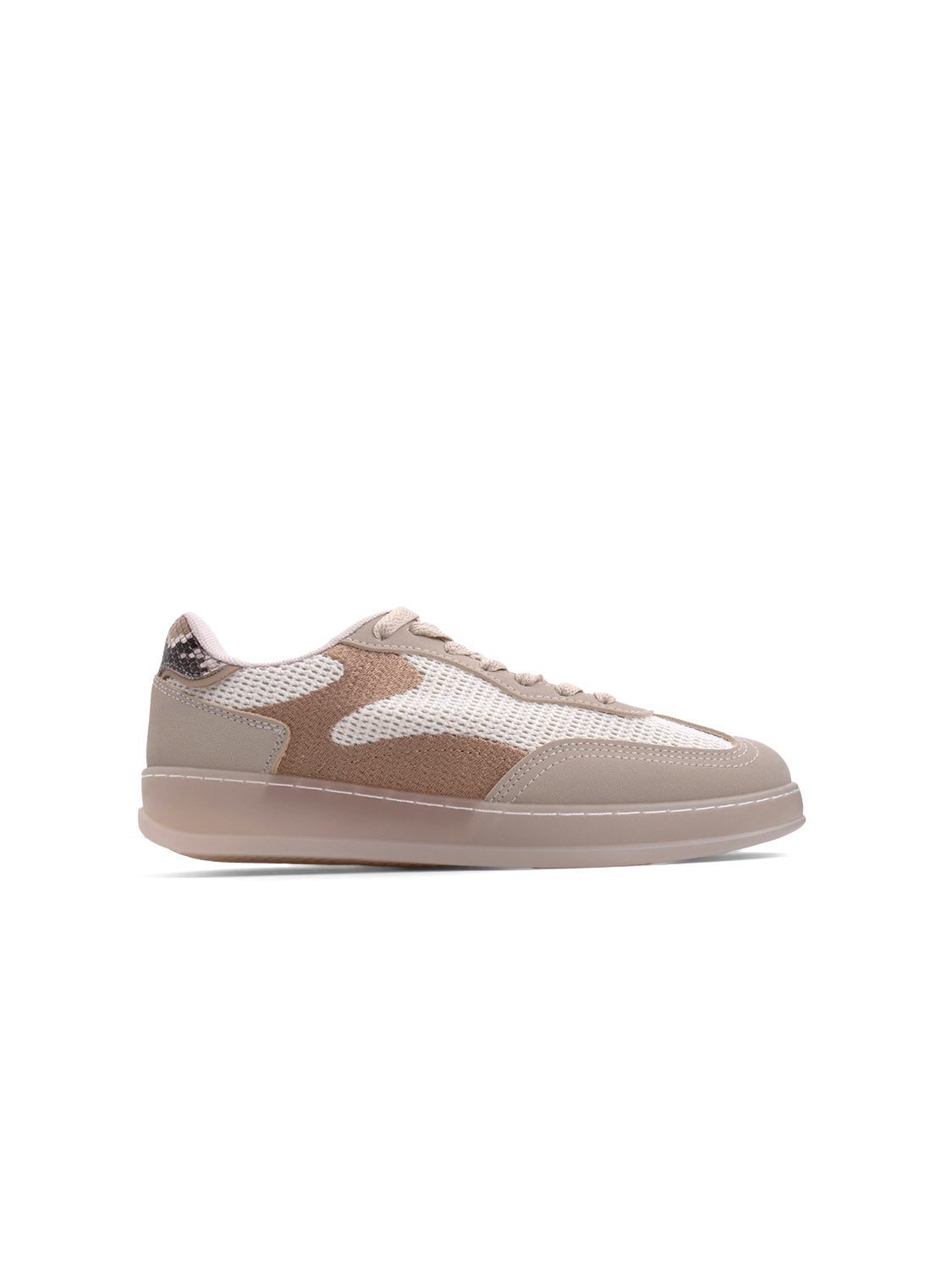 Sneaker tech-knit con stringhe - KHAKI