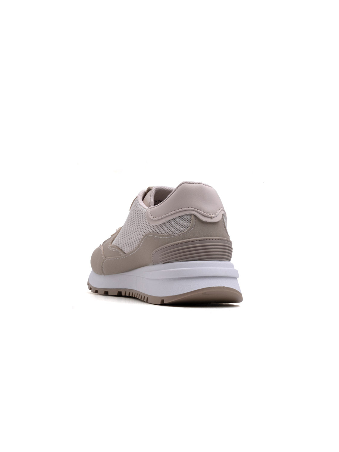 Sneaker urban bi-texture con stringhe - BEIGE