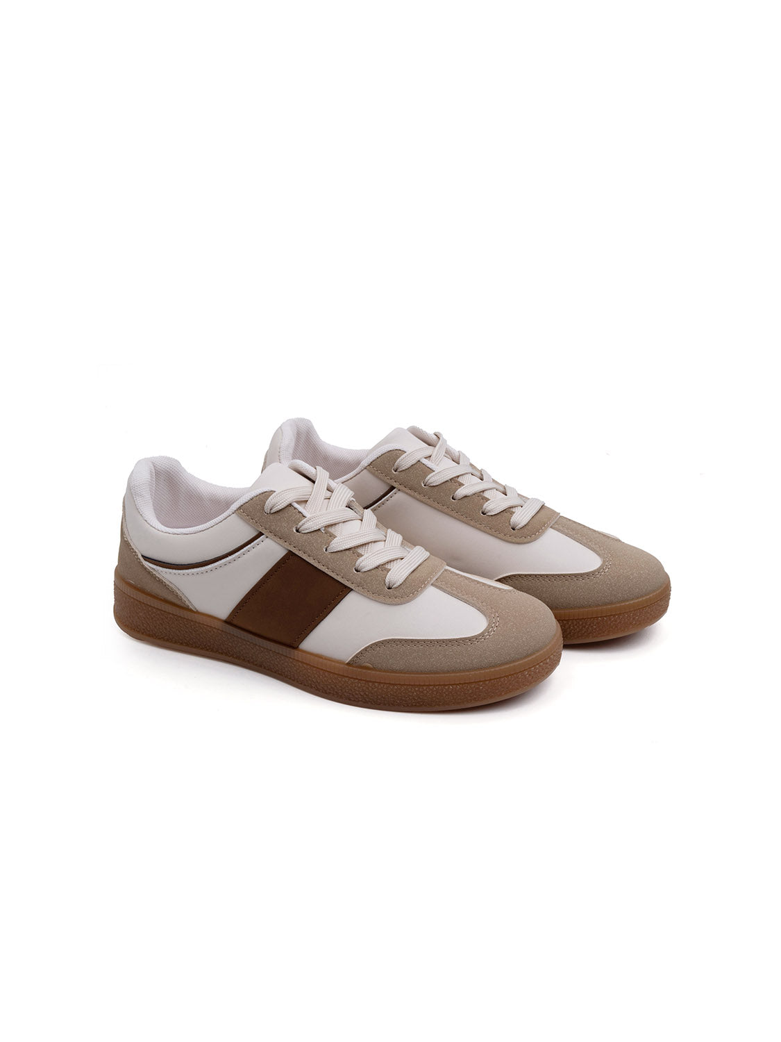 Sneaker slim color block - KHAKI