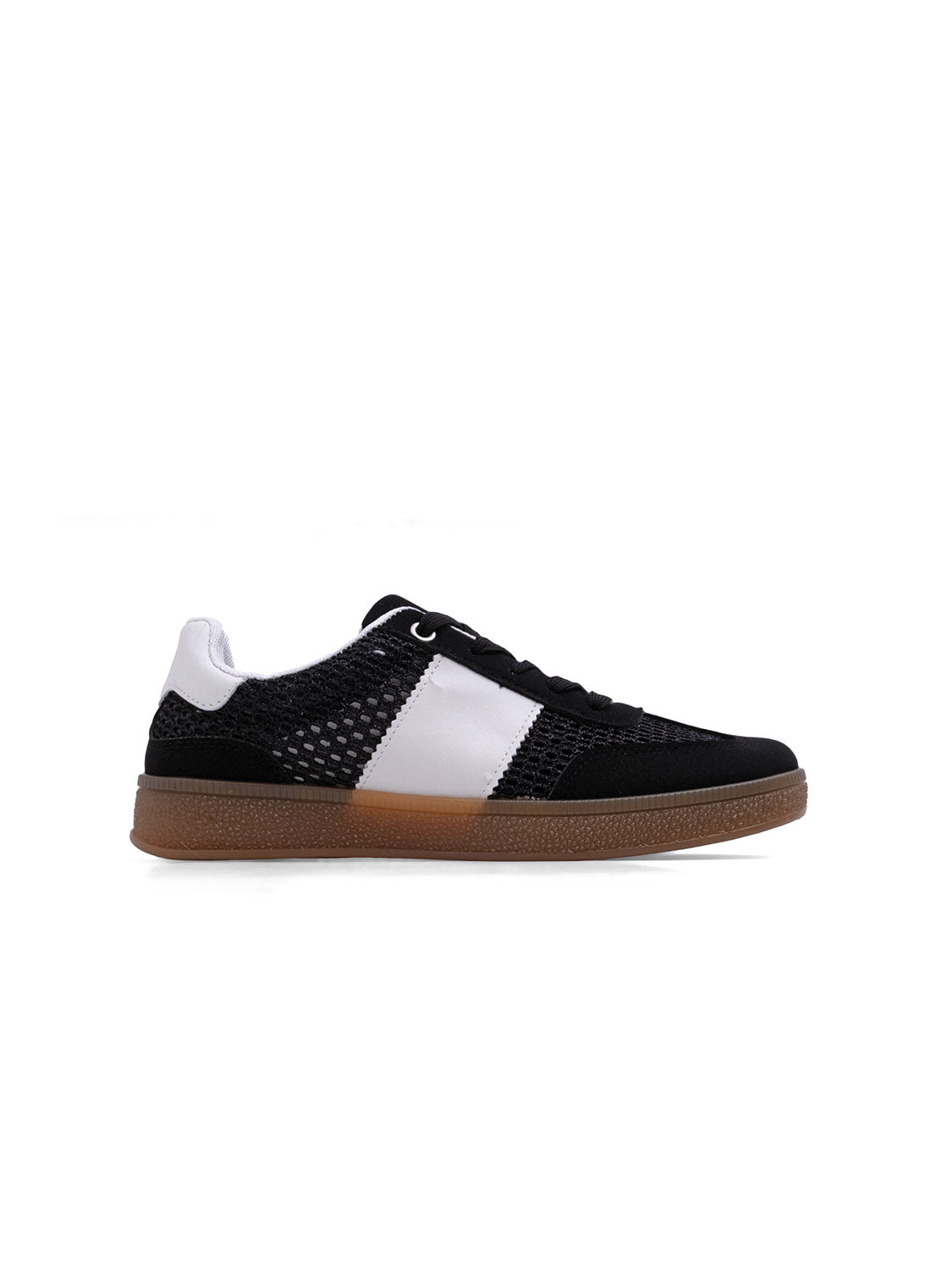 Perforated two-tone sneaker - BLACK