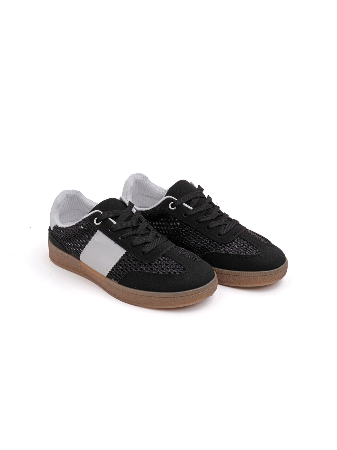 Sneaker bi-color traforata - NERO