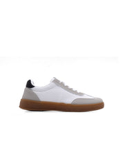 Bi-texture sneakers with contrasting sole - WHITE