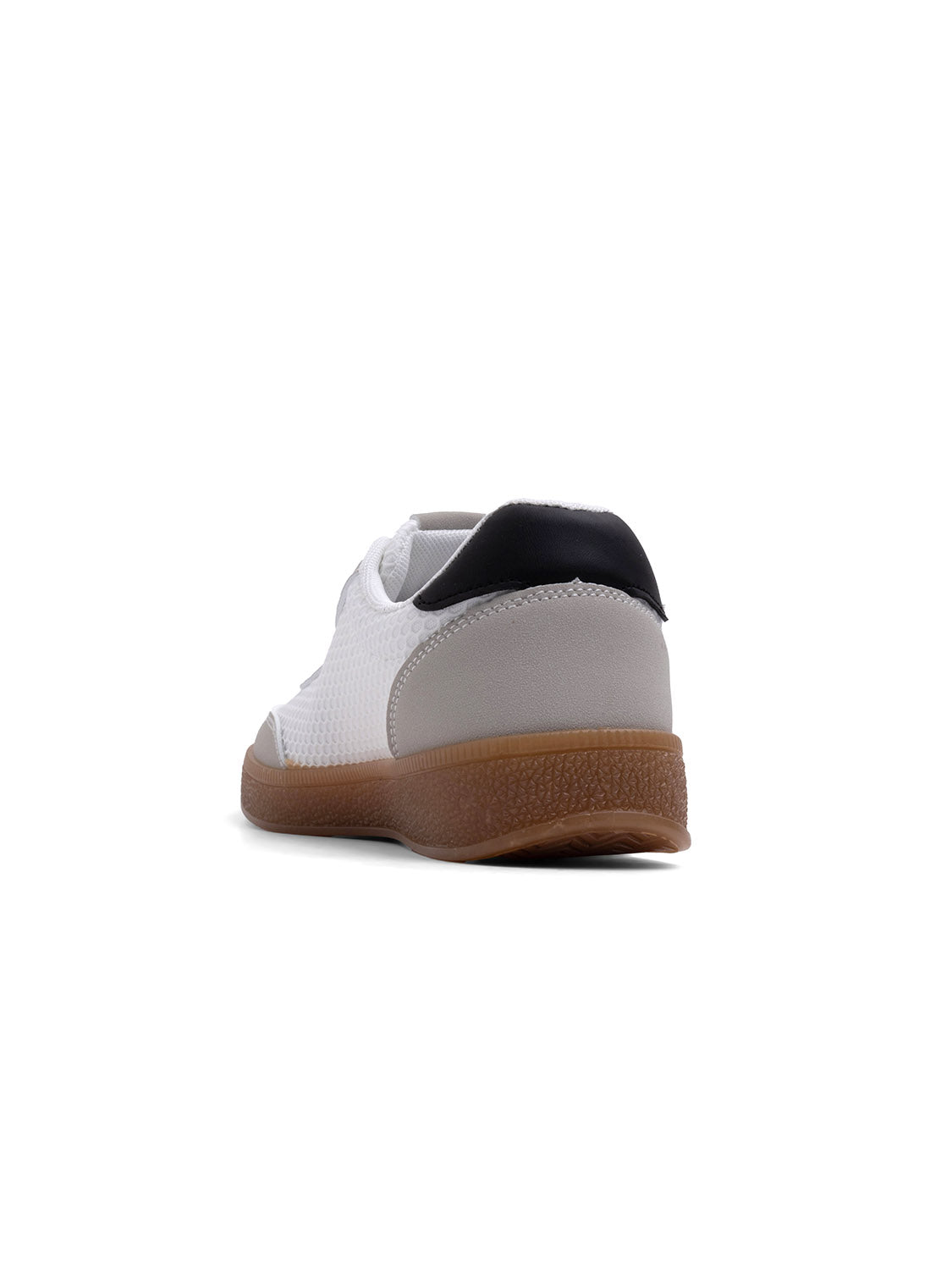 Sneaker bi-texture con suola a contrasto - BIANCO