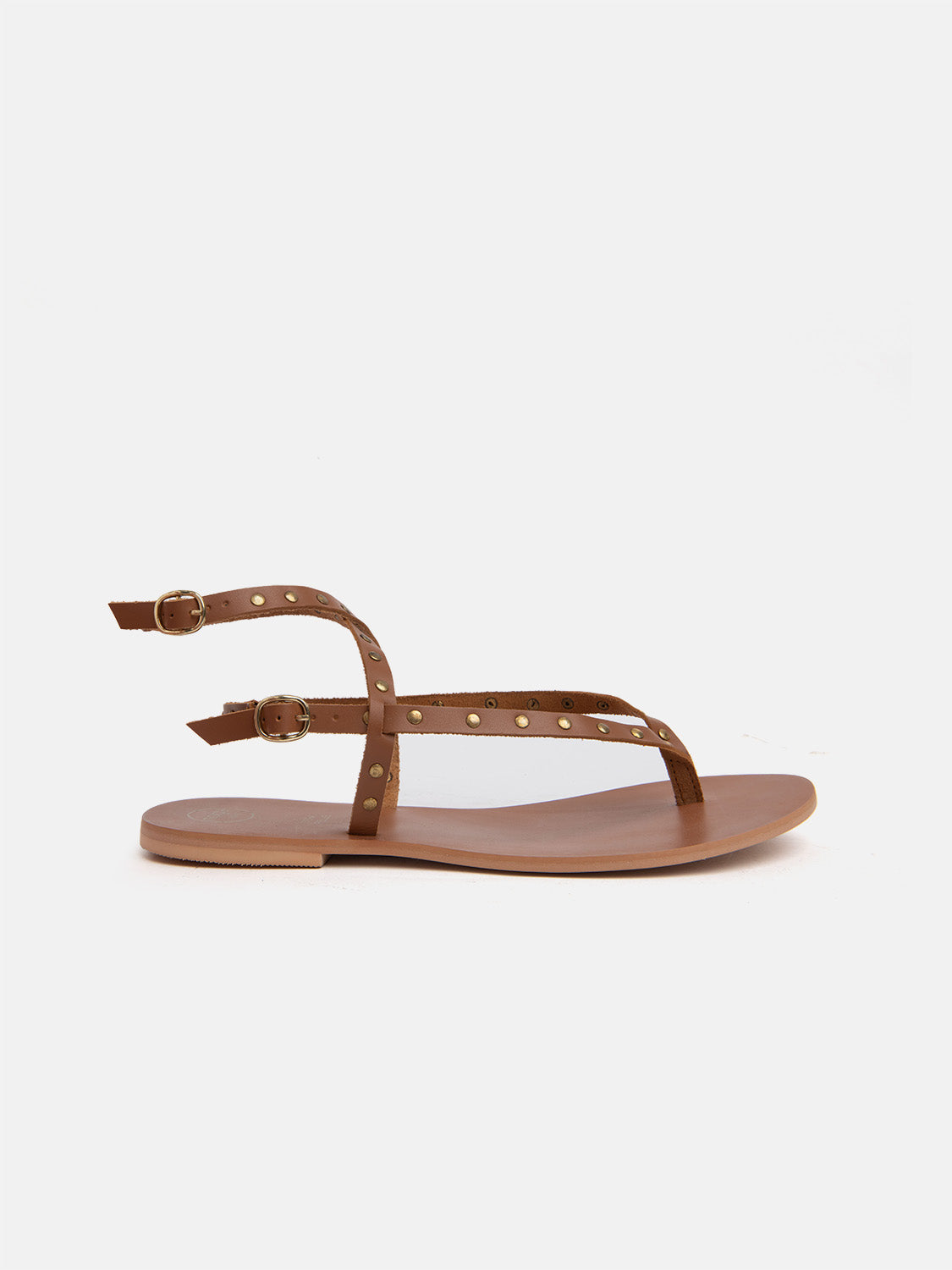 Genuine leather thong sandal with slim straps - LEATHER