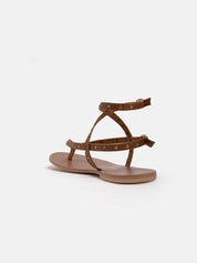 Genuine leather thong sandal with slim straps - LEATHER