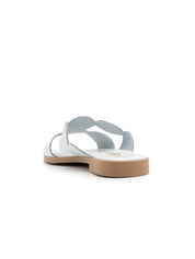 Ciabatta geometric cut in vera pelle - BIANCO