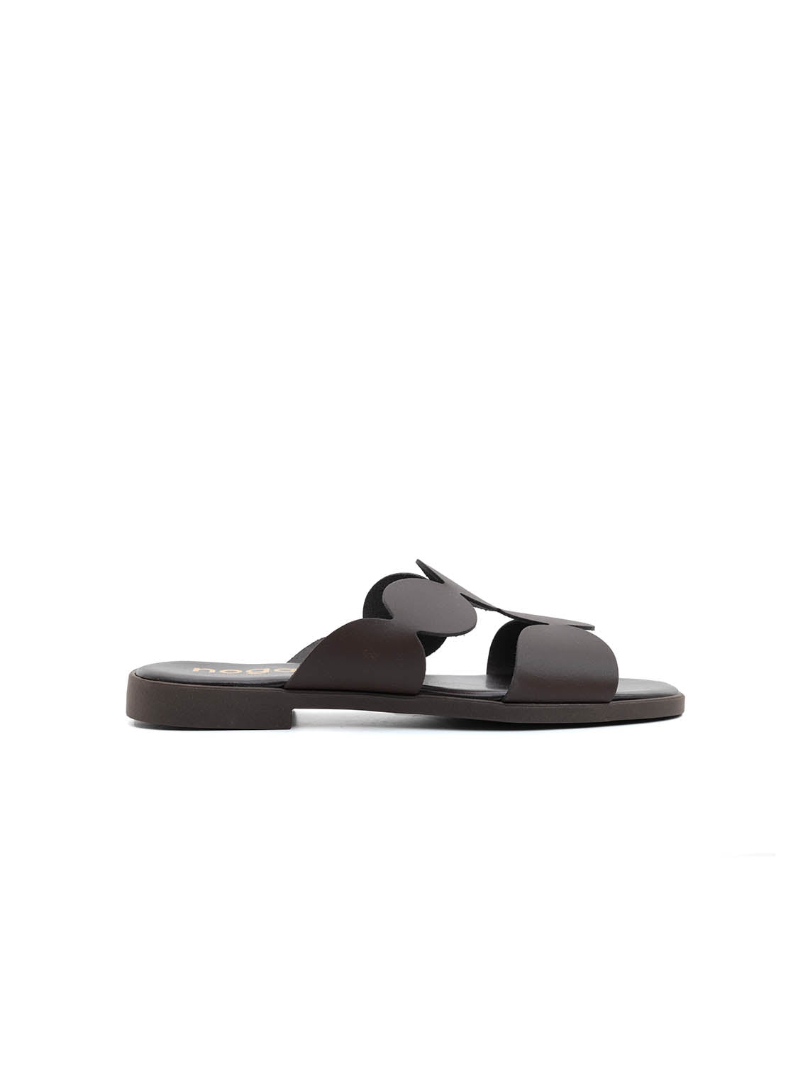 Ciabatta geometric cut in vera pelle - MORO