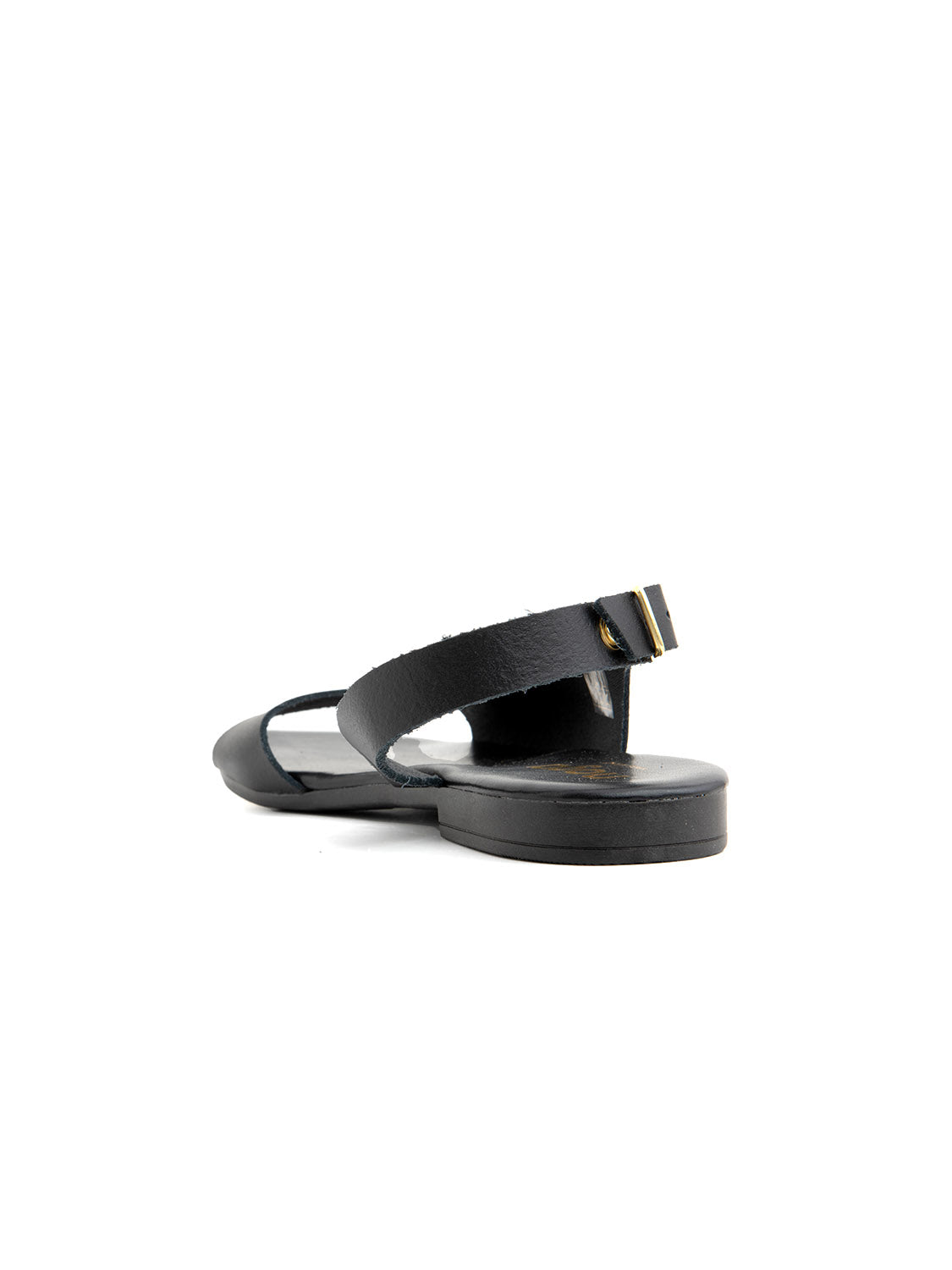 Sandalo minimal cross con cinturino in vera pelle - NERO