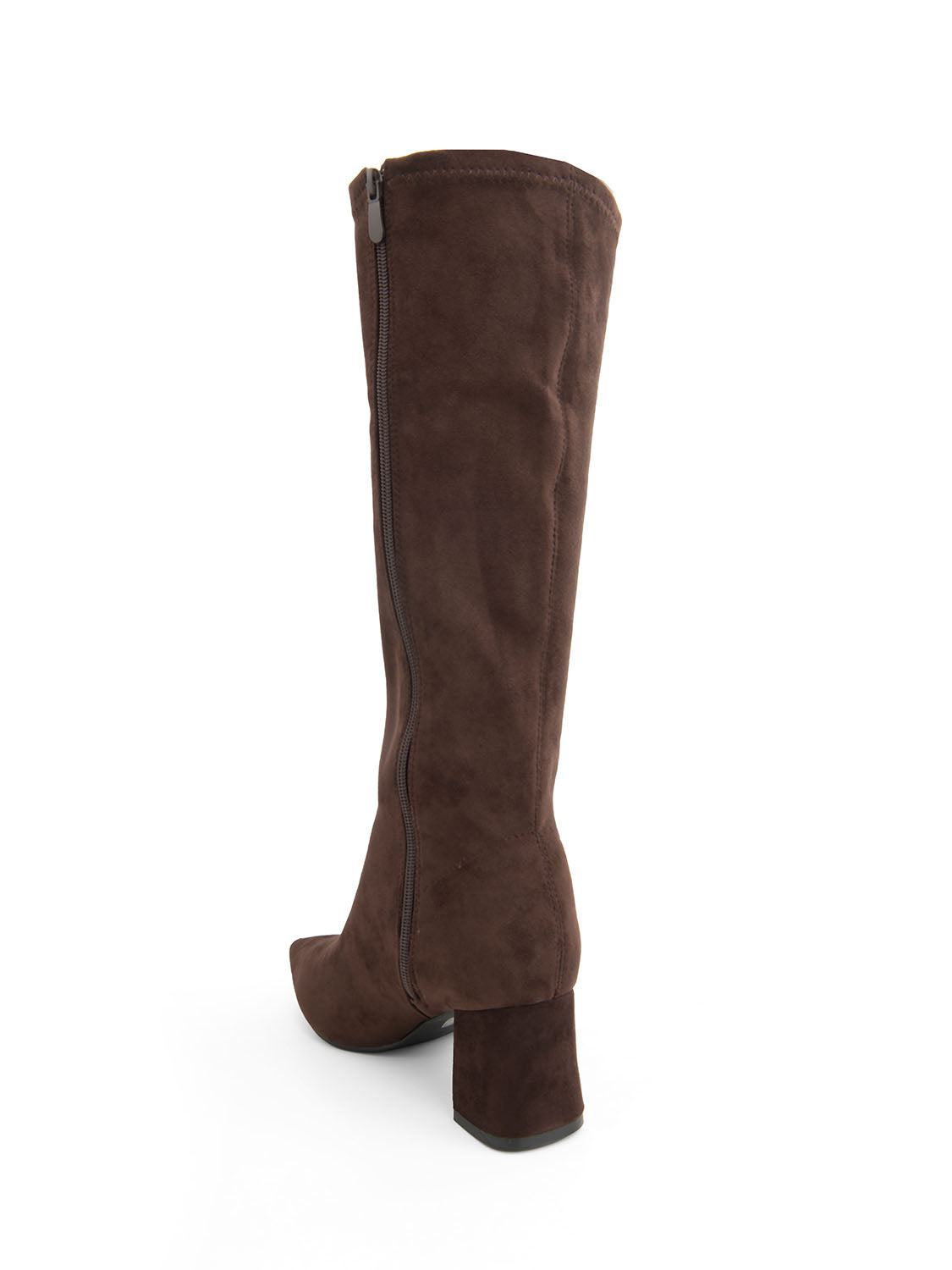 Stivale a punta sock style in simil camoscio - MARRONE
