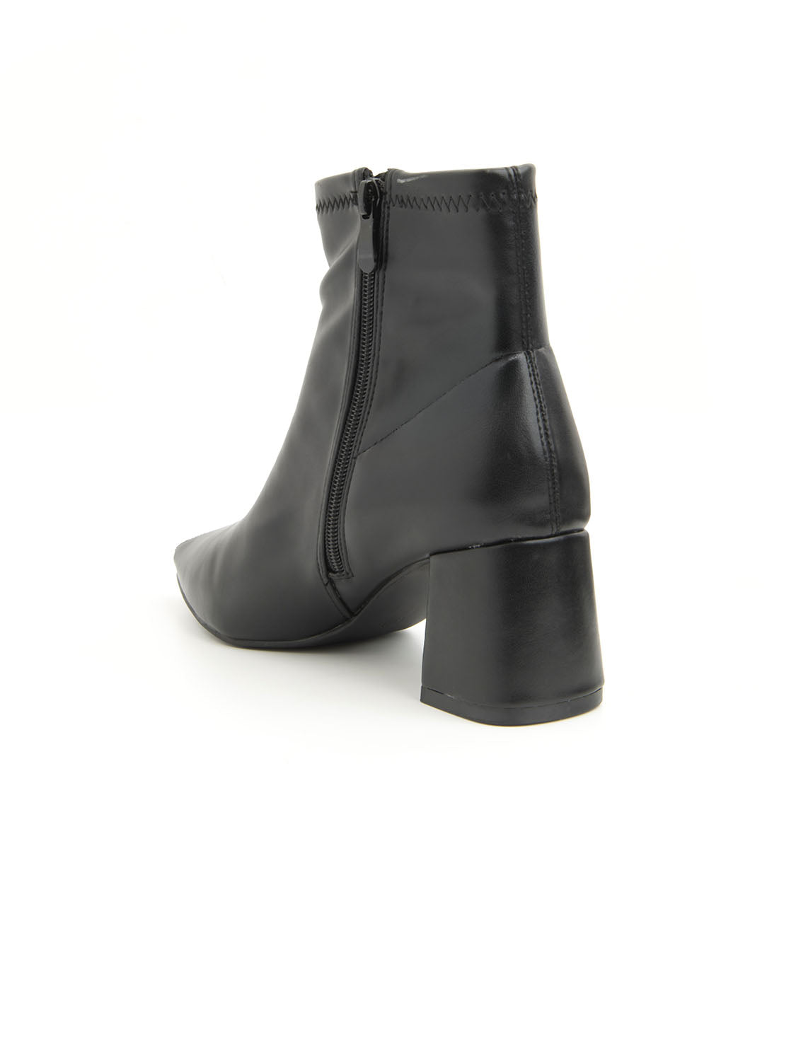 Tronchetto sock style con tacco largo - NERO