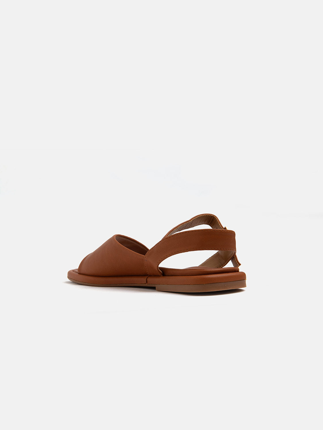 Low sandal with wide band and strap - CAMEL